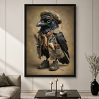 Steampunk Raven Scholar Whimsical Canvas Art