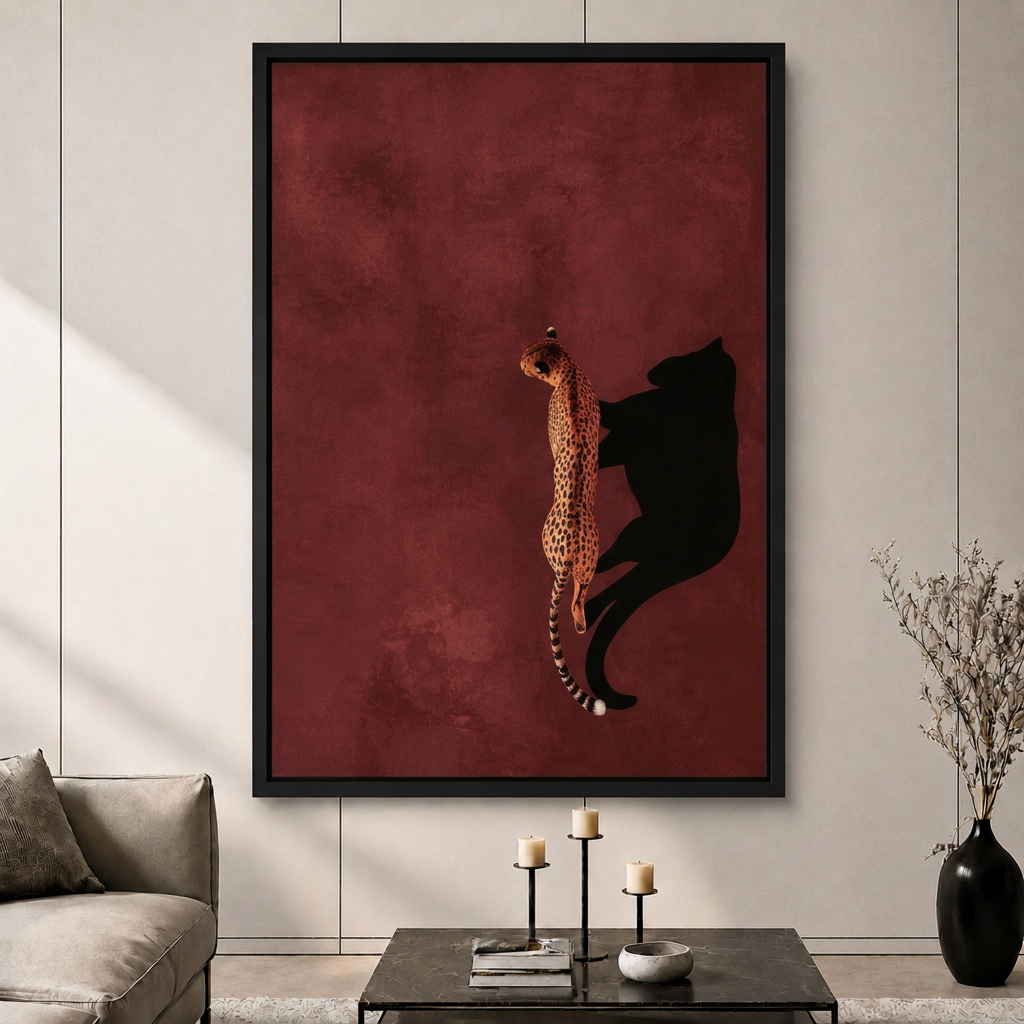 Shadow Leopard Dark Luxury Canvas Wall Art