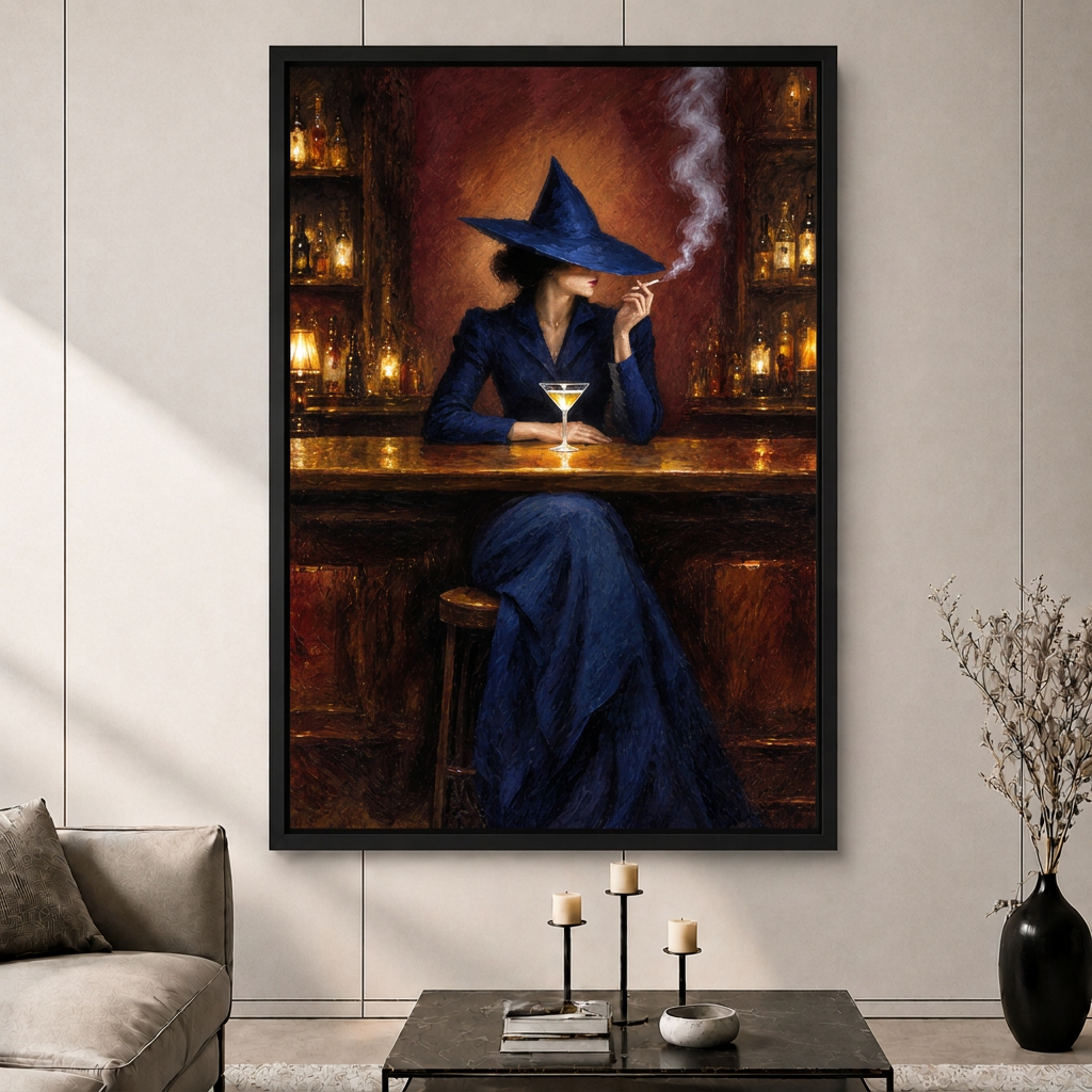 Dark Witch Bar Martini Canvas Wall Art