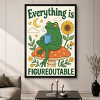 Figureoutable Frog Cottagecore Motivational Canvas Art