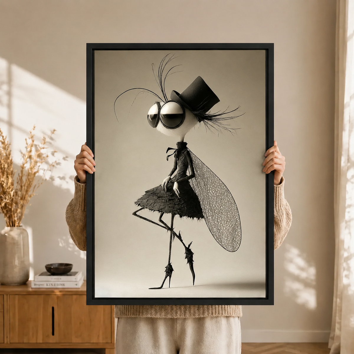 Whimsical Mosquito Fashion Canvas Wall Art