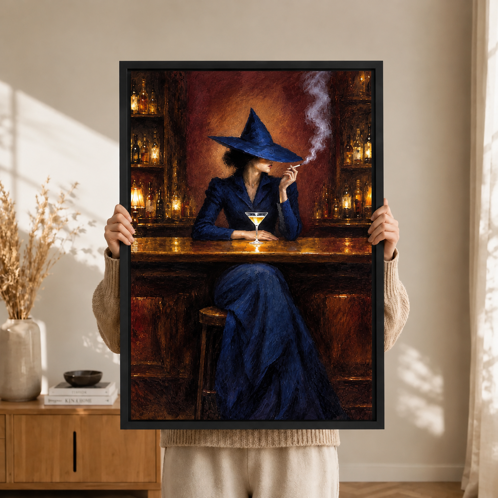 Dark Witch Bar Martini Canvas Wall Art