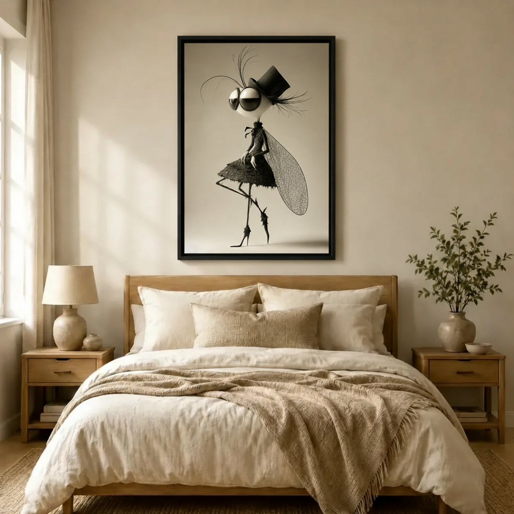 Whimsical Mosquito Fashion Canvas Wall Art