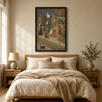 Vintage Halloween Trick-or-Treat Folk Art Canvas