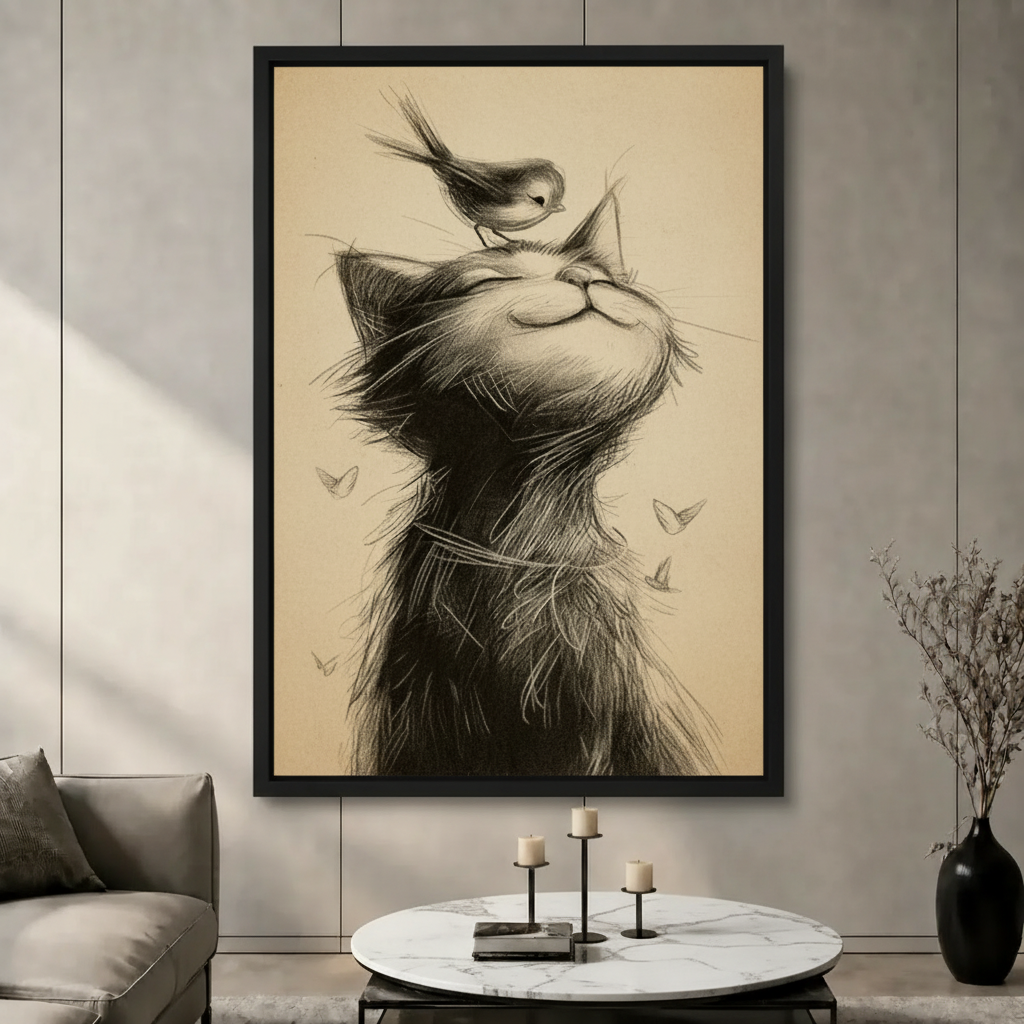 图1 - 黑猫素描