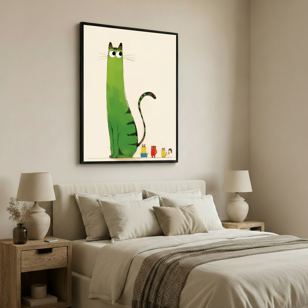 图1 大绿猫 木框画