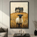Black-Faced Sheep Farmhouse Canvas Wall Art