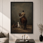 Equestrian Rider Hounds Vintage Canvas Wall Art