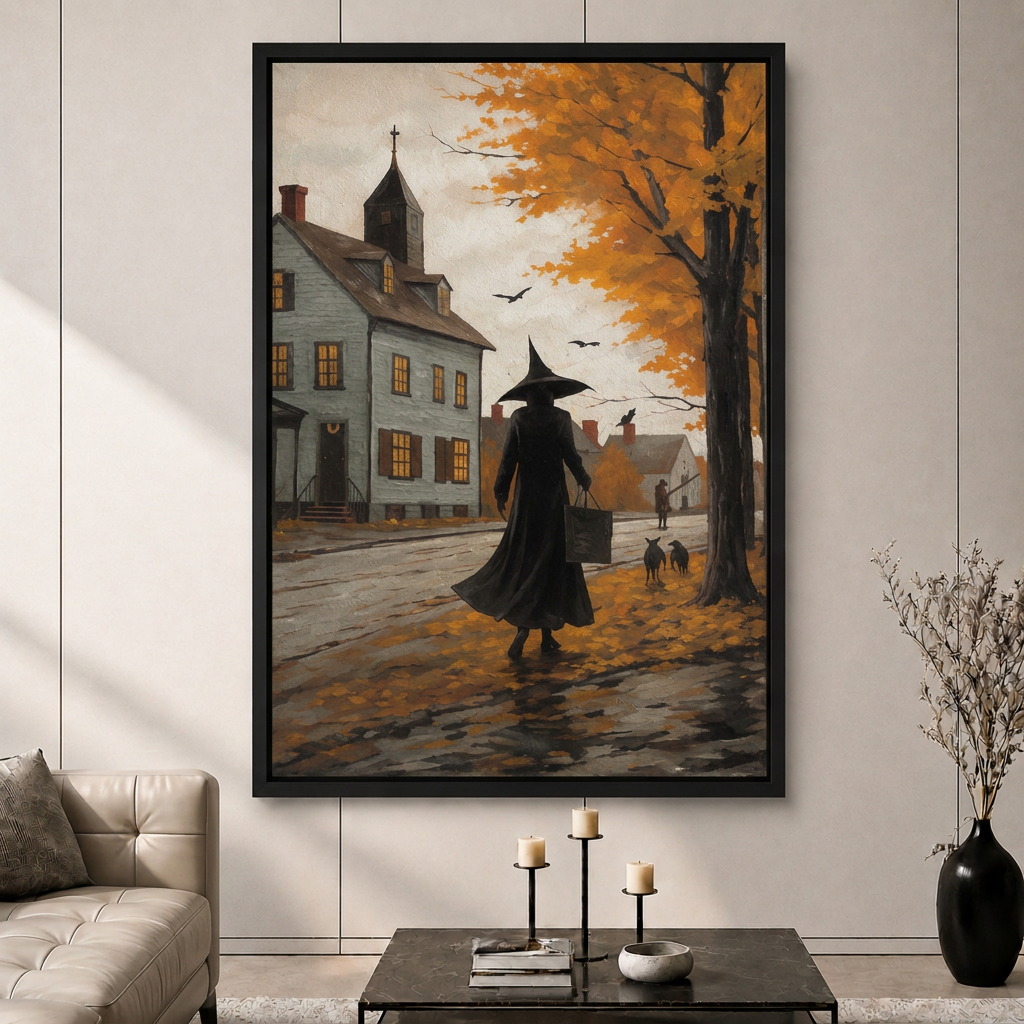 Autumn Witch Village Canvas Wall Art