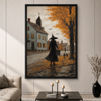 Autumn Witch Village Canvas Wall Art