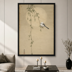 Japanese Zen Bird Willow Canvas Wall Art
