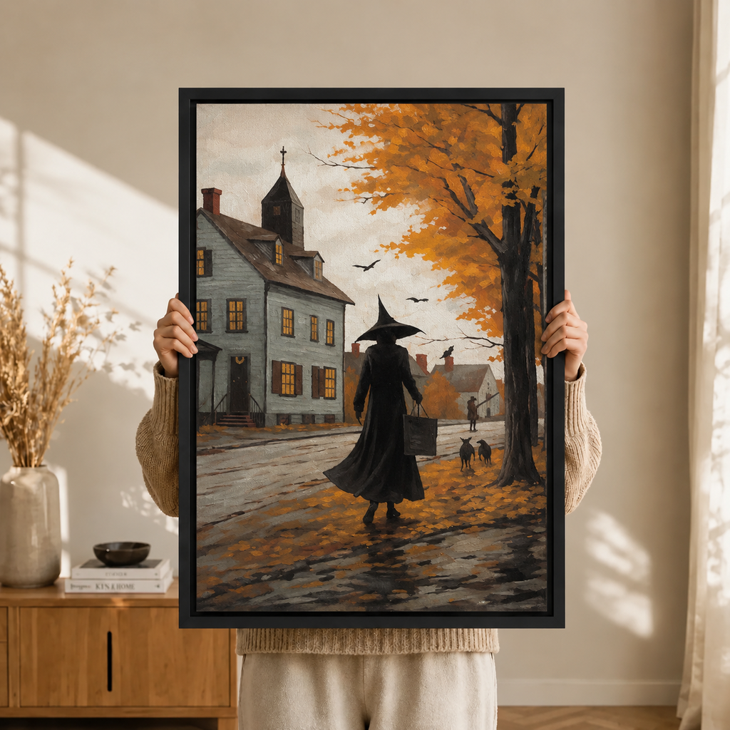 Autumn Witch Village Canvas Wall Art
