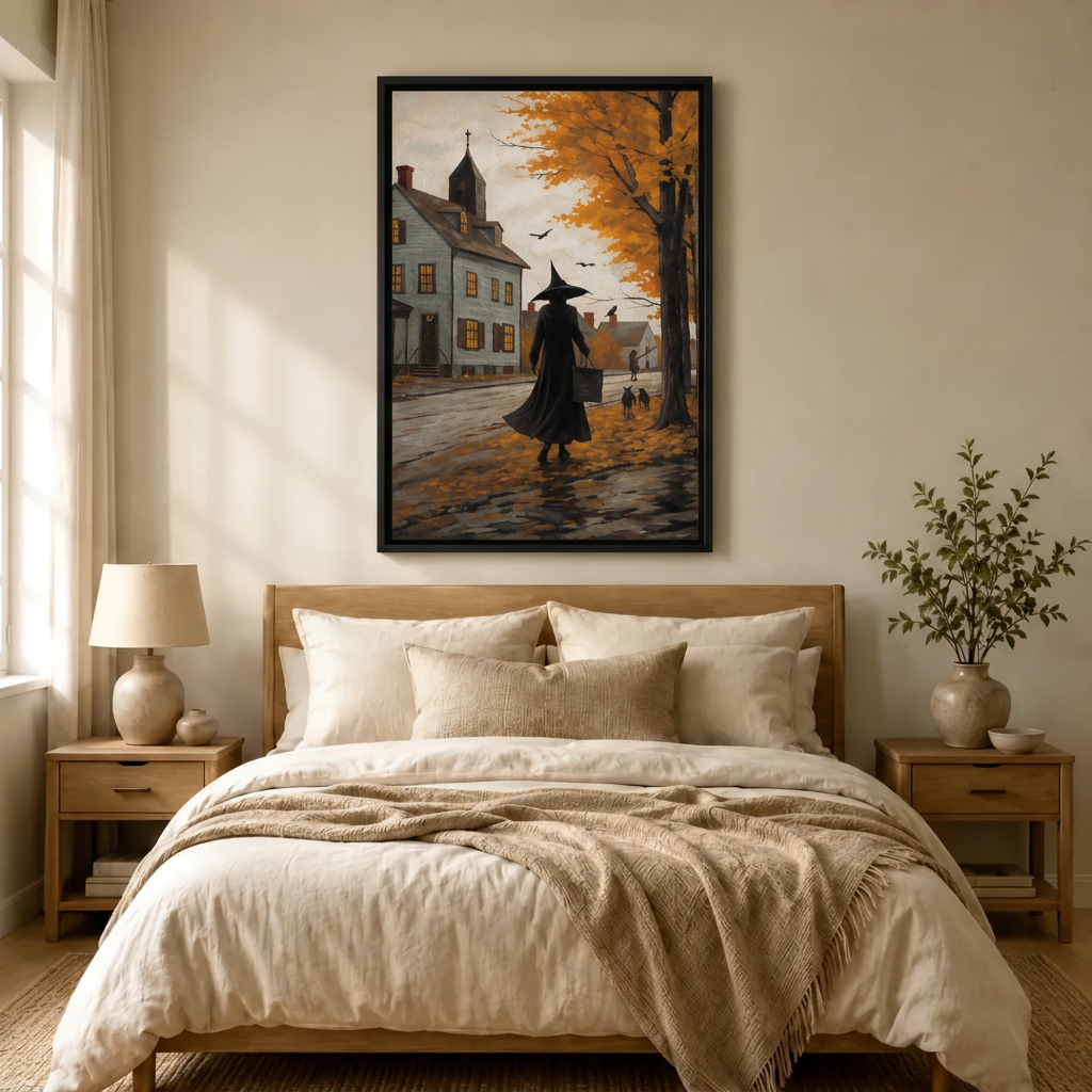 Autumn Witch Village Canvas Wall Art