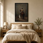 Equestrian Rider Hounds Vintage Canvas Wall Art