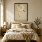 Japanese Zen Bird Willow Canvas Wall Art