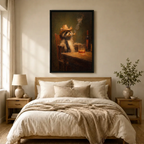 Cowboy Raccoon Whiskey Retro Canvas Wall Art