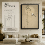 Japanese Zen Bird Willow Canvas Wall Art