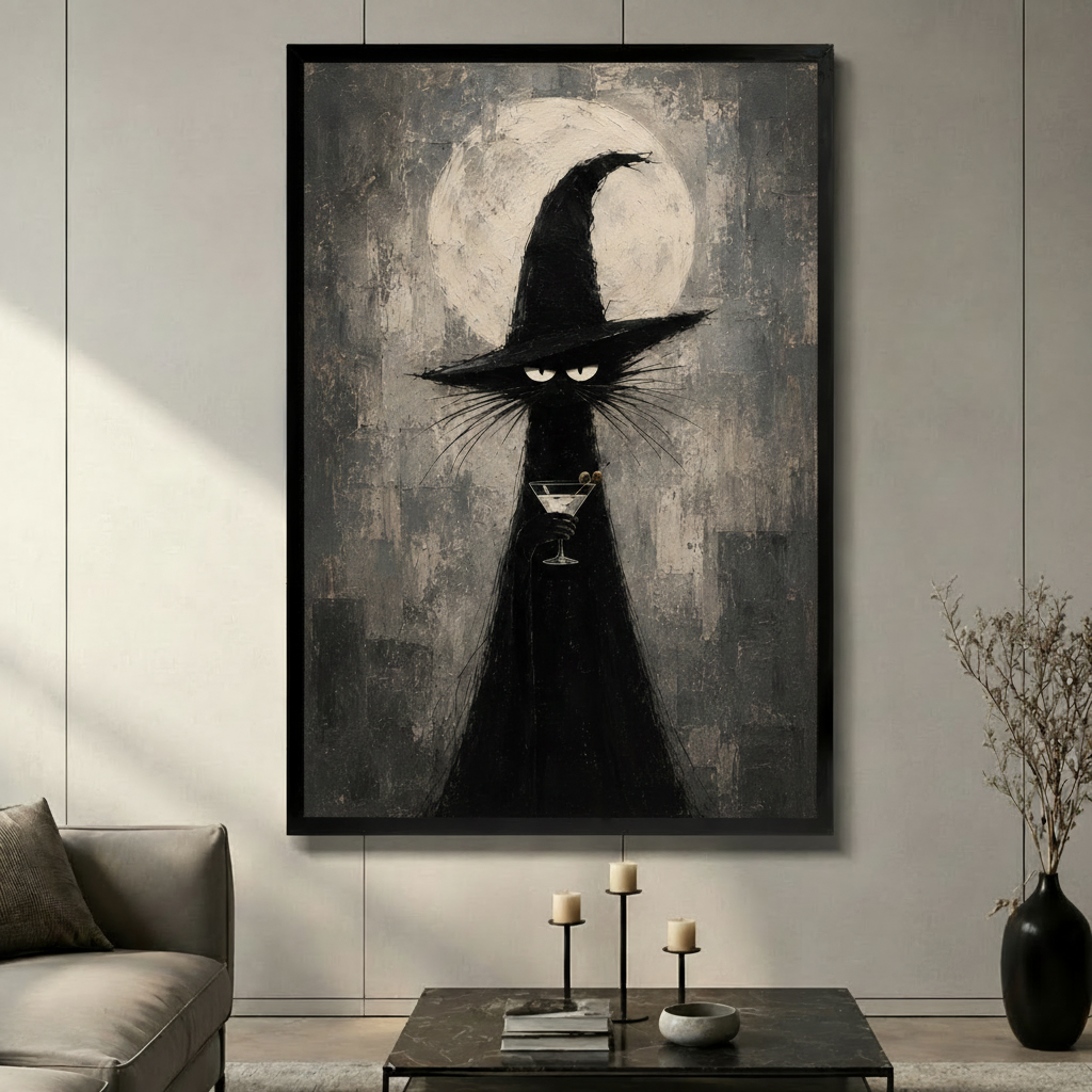 主图2 - Witch Cat Martini Scene