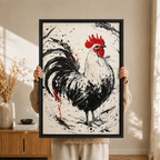 Abstract Rooster Ink Splash Canvas Art