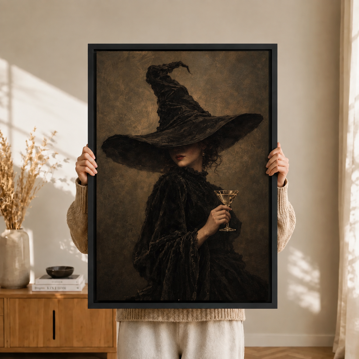 Gothic Witch Portrait Canvas Wall Art