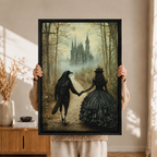 Gothic Raven Romance Dark Fantasy Canvas Art
