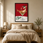 Christmas Reindeer Martini Cheers Canvas Art