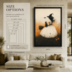 Vintage Witch Black Cat Broom Canvas Art