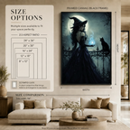 Moonlit Witch Black Cat Magic Canvas Wall Art