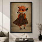Whimsical Fox Girl Canvas Wall Art