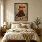 Whimsical Fox Girl Canvas Wall Art