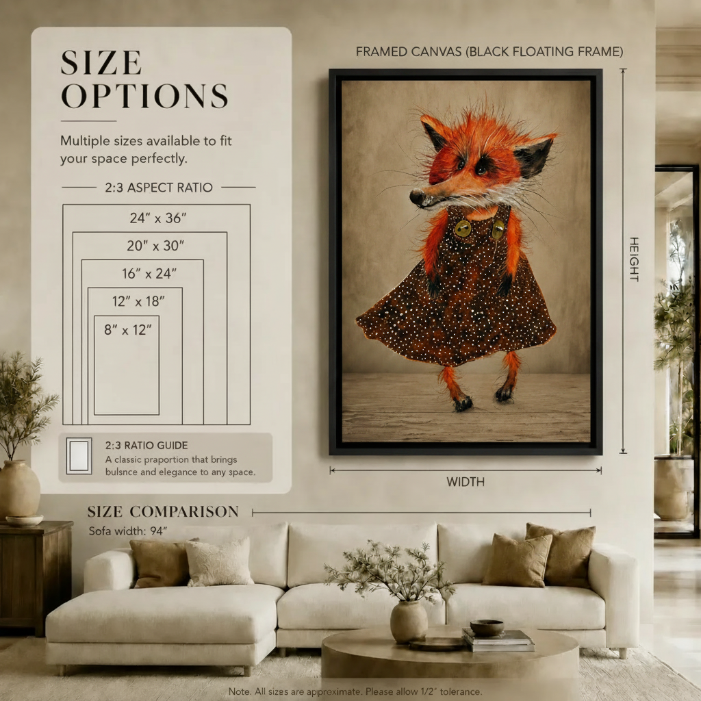 Whimsical Fox Girl Canvas Wall Art