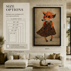 Whimsical Fox Girl Canvas Wall Art