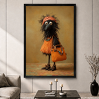 Boho Crow Orange Outfit Vintage Canvas Print