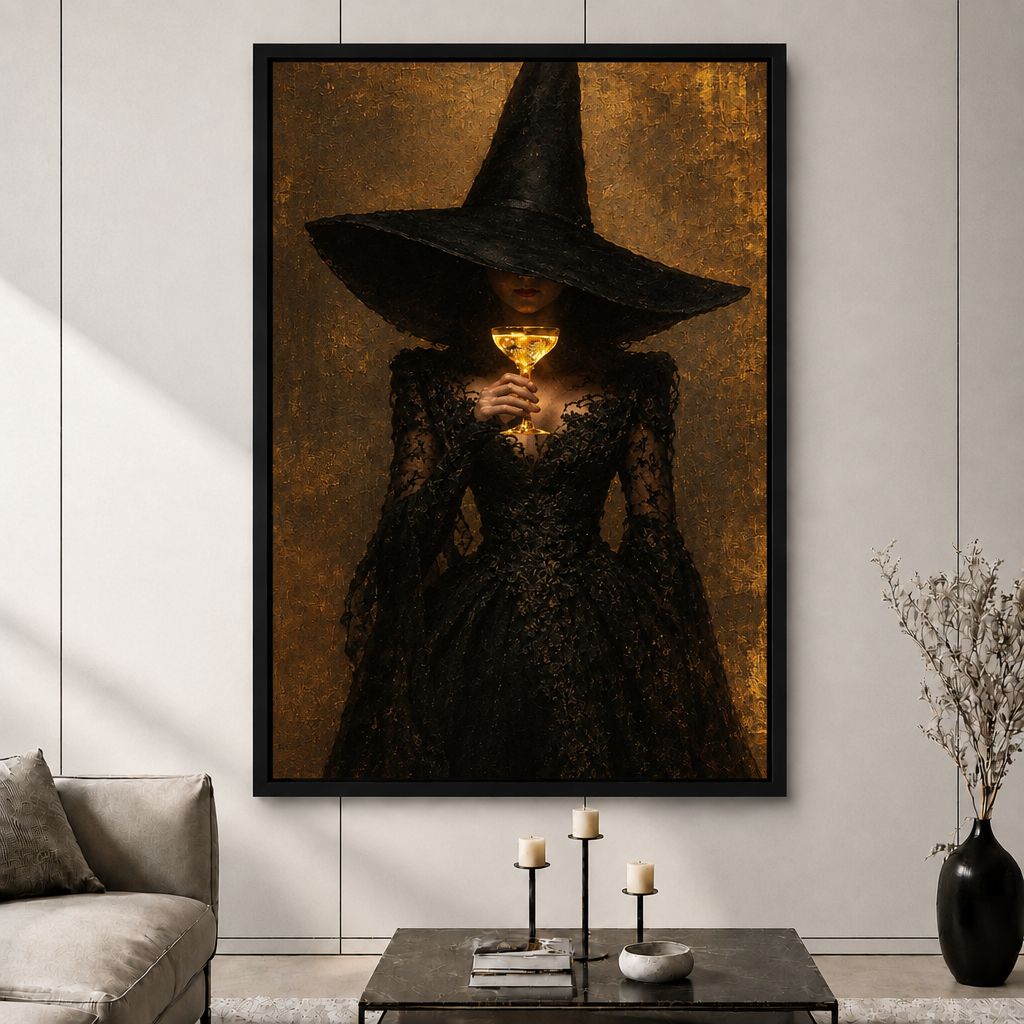 Dark Luxe Witch Lace Canvas Wall Art