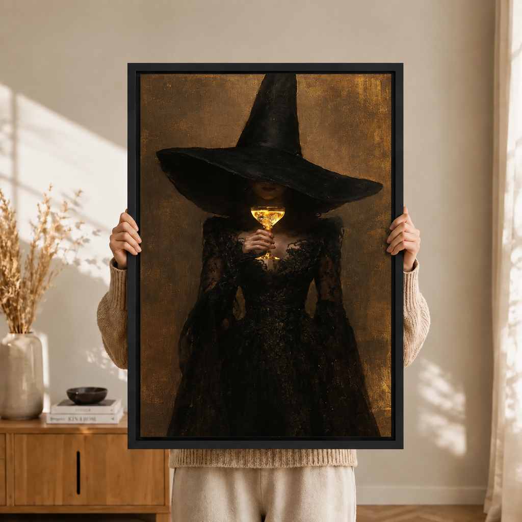 Dark Luxe Witch Lace Canvas Wall Art