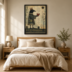 Folk Art Crown Raven Heart Canvas Wall Art