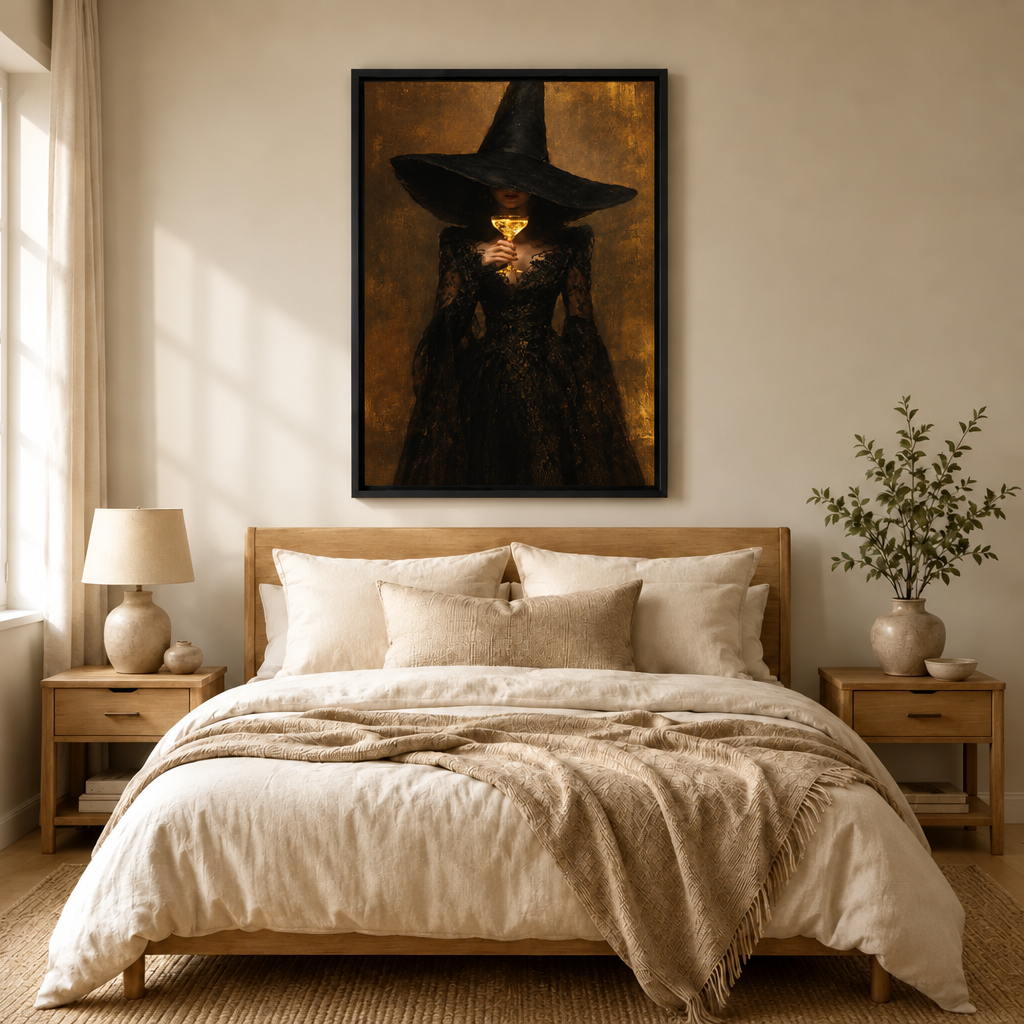 Dark Luxe Witch Lace Canvas Wall Art