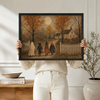 Primitive Folk Art Halloween Kids Farmhouse Canvas