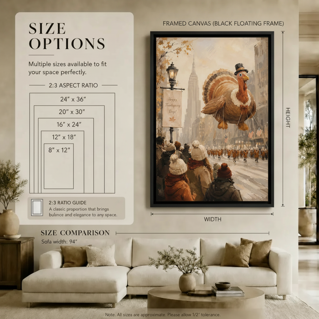 Thanksgiving Parade Turkey Vintage Canvas Art