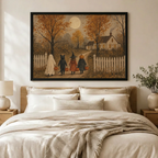 Primitive Folk Art Halloween Kids Farmhouse Canvas