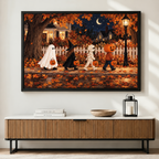 Halloween Night Kids Trick-or-Treat Street Canvas Art