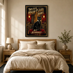 High Class Joint Black Cat Canvas Art