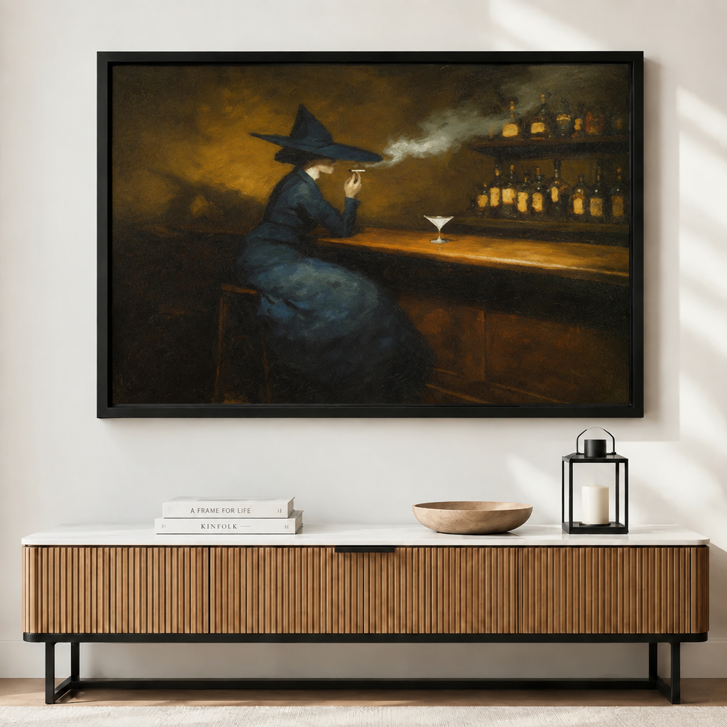 Witch at the Bar Dark Gothic Canvas Art