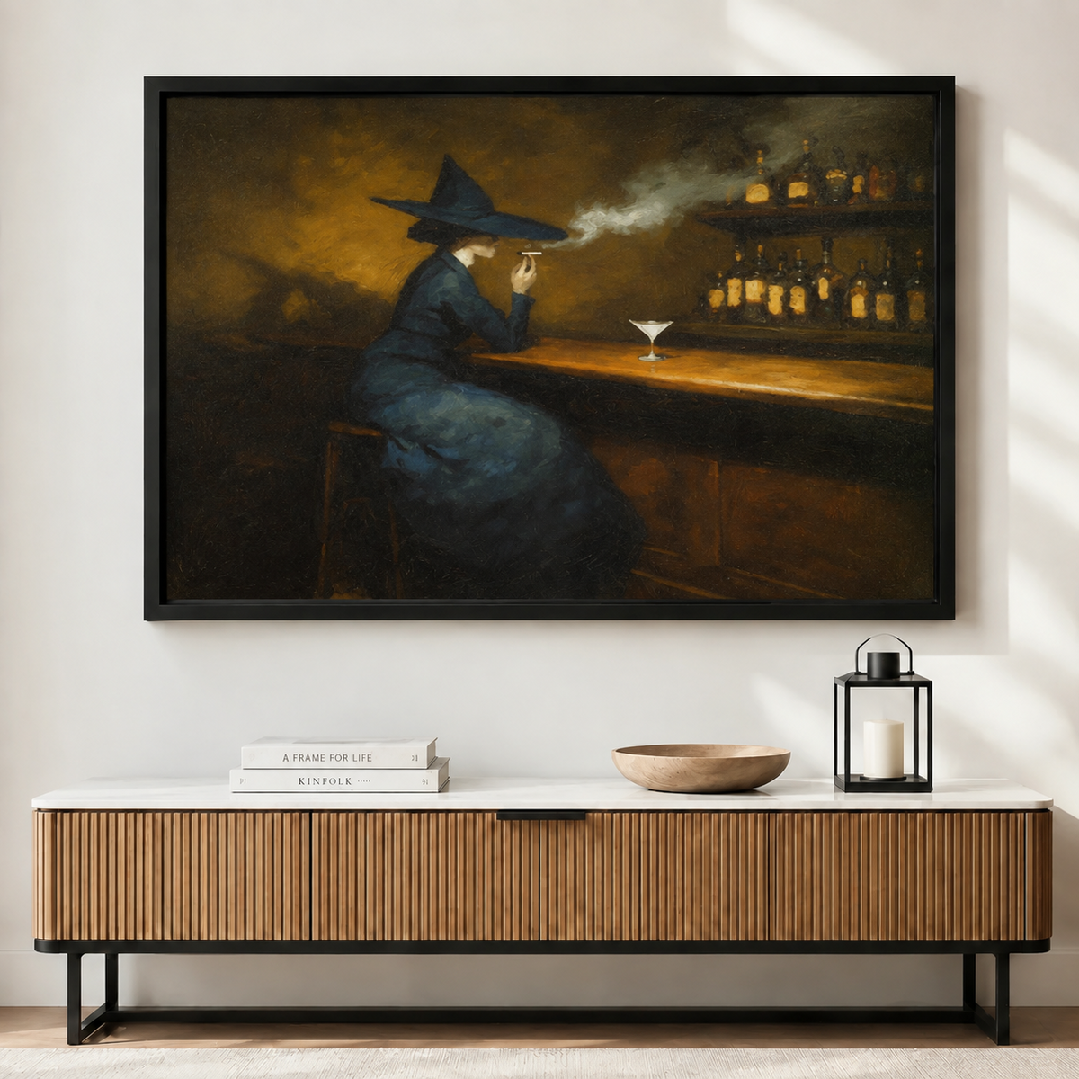Witch at the Bar Dark Gothic Canvas Art