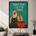 Funny Chicken Chef Kitchen Canvas Art
