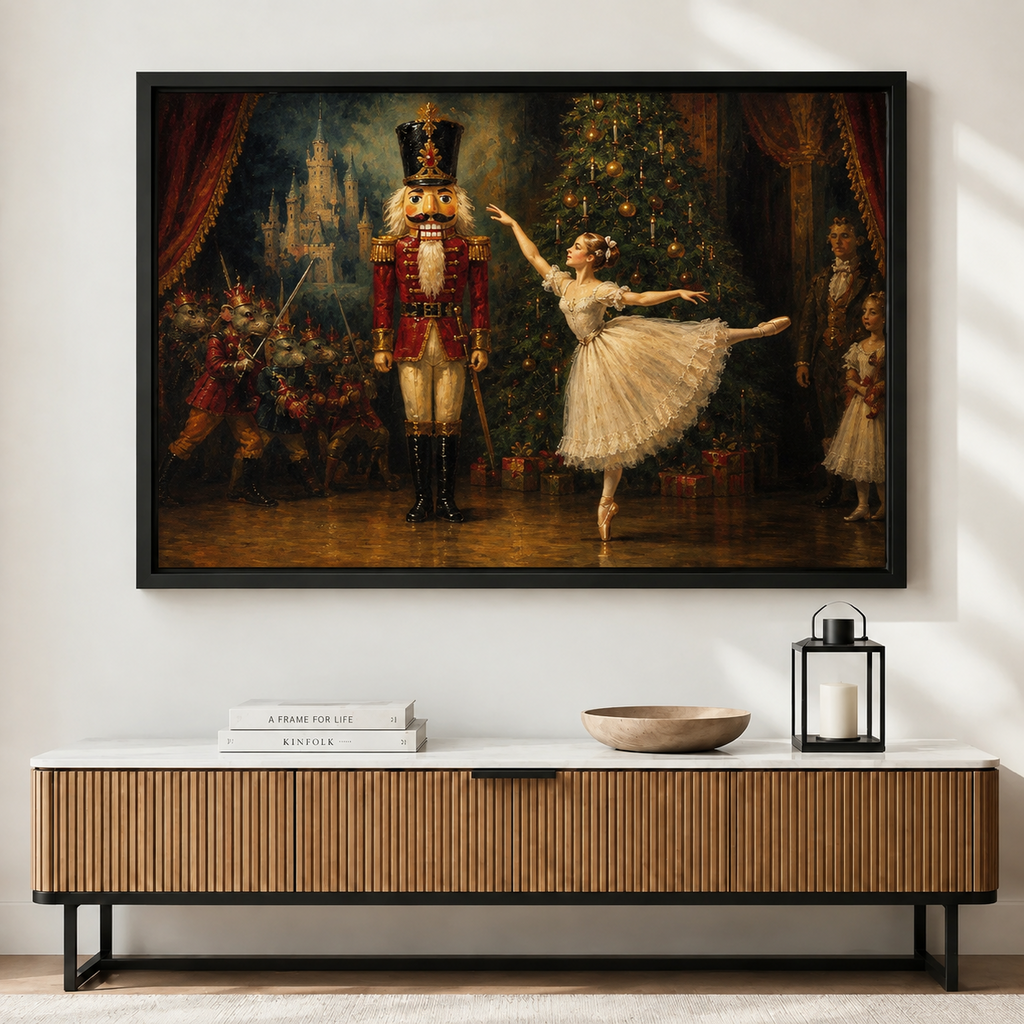 Nutcracker Ballet Christmas Canvas Wall Art