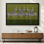 Whimsical Zebra Martini Party Canvas Wall Art