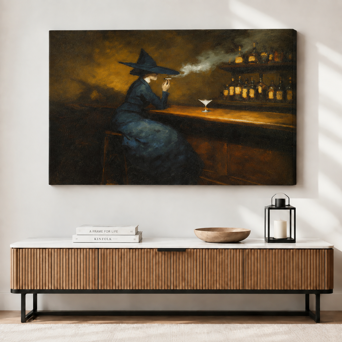 Witch at the Bar Dark Gothic Canvas Art