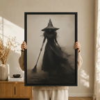 Gothic Witch Broom Dark Academia Canvas Print
