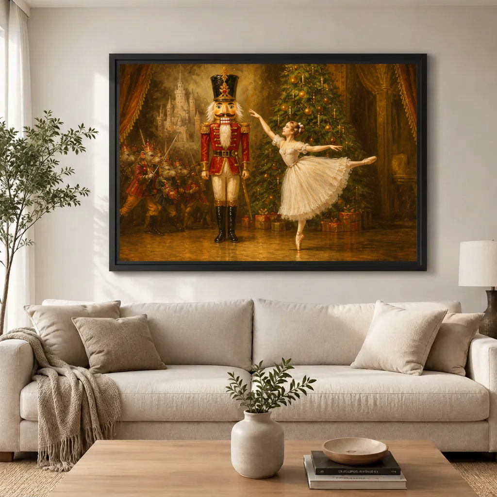 Nutcracker Ballet Christmas Canvas Wall Art